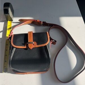 Dooney & Bourke Black and Brown Leather Crossbody Bag.